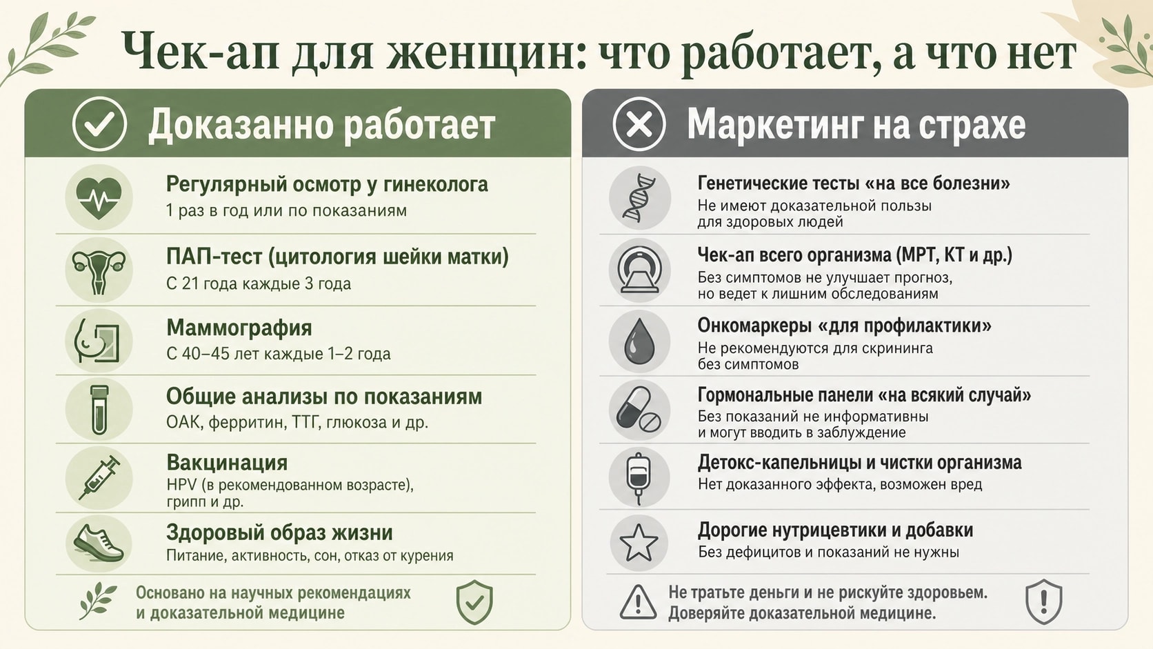 Чек-ап женского здоровья после 45: какие обследования реально нужны, а какие — развод